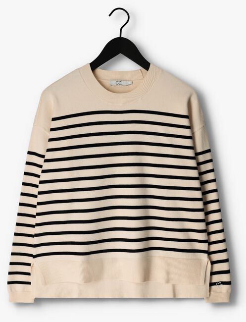 Sand CC HEART Pullover CC HEART COLLINGS COMFY STRIPE KNIT BLOUSE - large