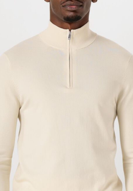 Weiße PROFUOMO Rollkragenpullover HALF ZIP LUXURY BASIC - large