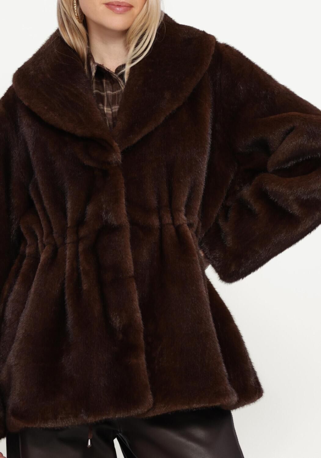 Braune IBANA Fake-Fur-Jack CYREN - large
