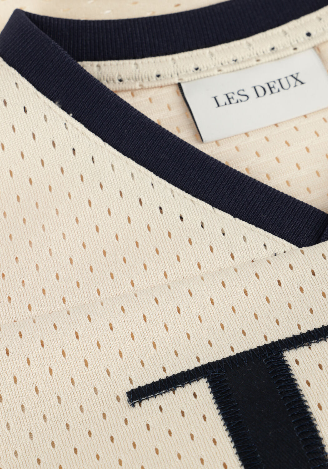 Beige LES DEUX Polo-Shirt BRONSON ENCORE MESH T-SHIRT - large