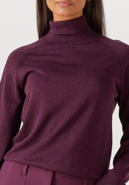 Bordeaux SUMMUM Pullover TURTLE NECK SWEATER SOFT VISCOSE POLYAMIDE LUREX KNIT - large