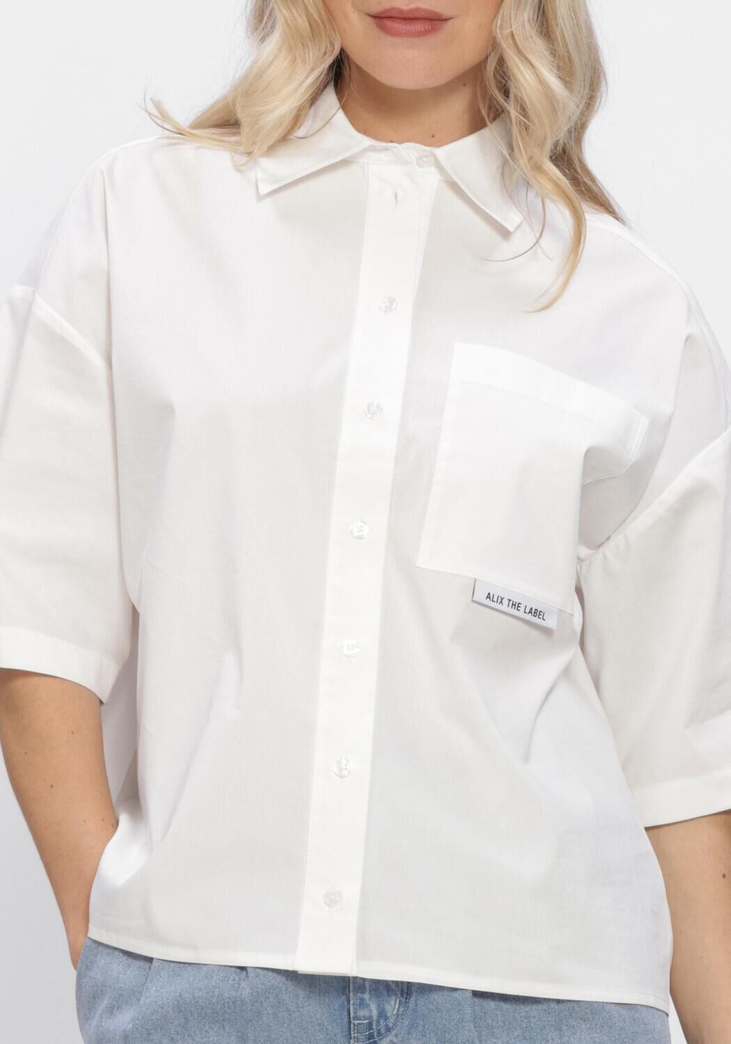 Wei&szlig;e ALIX THE LABEL Blusen LADIES WOVEN CLEAN POPLIN SHORTSLEEVE BLOUSE - large