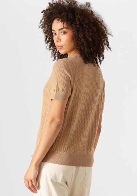 Braune TOMMY HILFIGER Top MINI CABLE C-NK CARDI SS - large