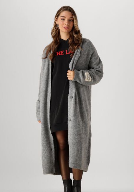 Graue ALIX THE LABEL Strickjacke LADIES KNITTED FLUFFY LONG - large