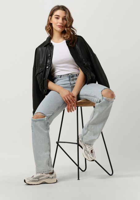 Schwarze GOOSECRAFT Lederjack GC DAISIES JACKET - large