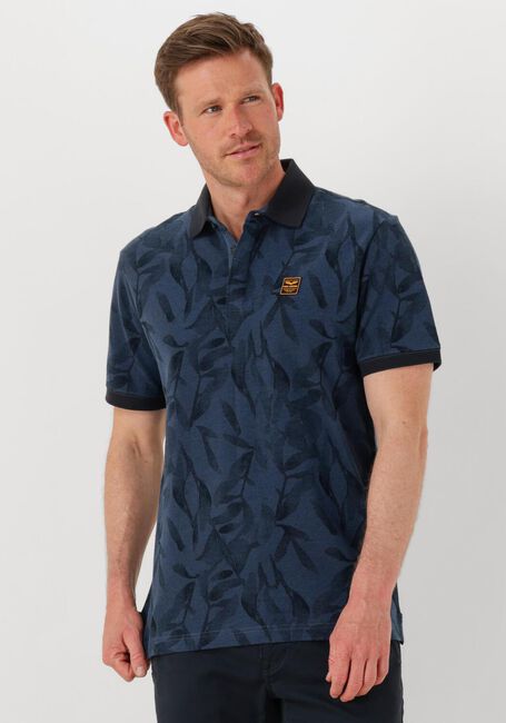 Blaue PME LEGEND Polo-Shirt TWO TONE PIQUE PRINTED - large