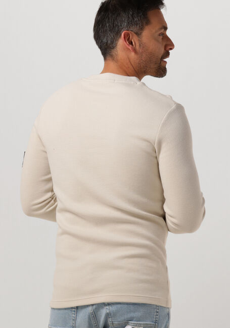 Sand CALVIN KLEIN Pullover WAFFLE LS TEE - large