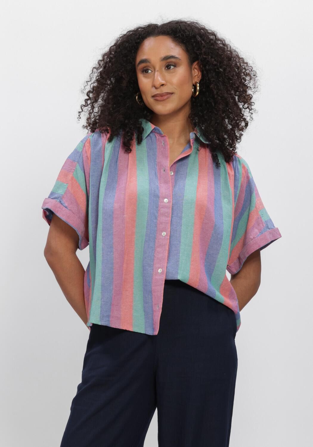Mehrfarbige/Bunte BY-BAR Blusen SUNNY RAINBOW PLEATS BLOUSE - large