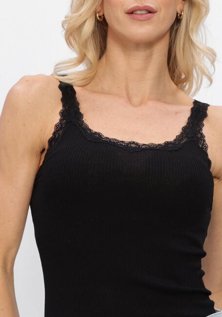 Schwarze ROSEMUNDE Top BABETTE DEEP BACK SILK TOP - large