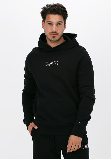 Schwarze TOMMY HILFIGER Sweatshirt SQUARE LOGO HOODY - large