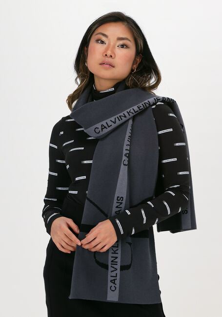 Graue CALVIN KLEIN Schal COTTON TAPE SCARF - large