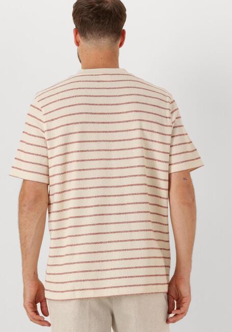 Ecru SELECTED HOMME T-shirt SLHDJANGO STRIPE SS O-NECK TEE - large