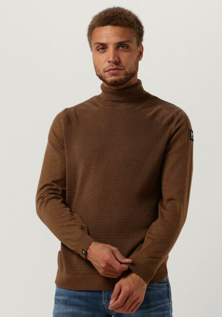 Camelfarbene VANGUARD Rollkragenpullover ROLL NECK PIMA COTTON - large