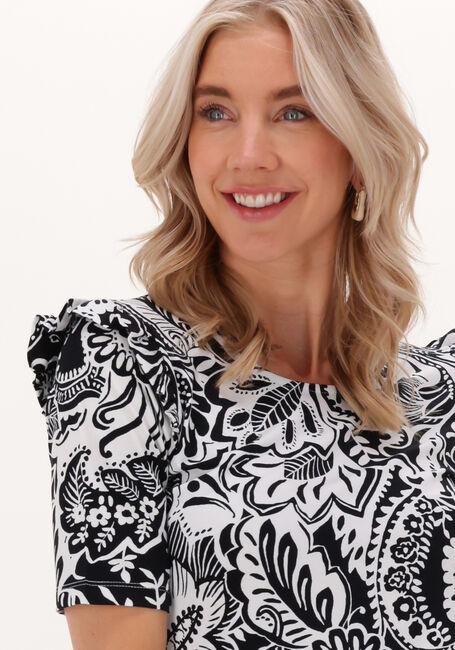 Schwarze JANSEN AMSTERDAM Top TOP WITH RUFFLE - large