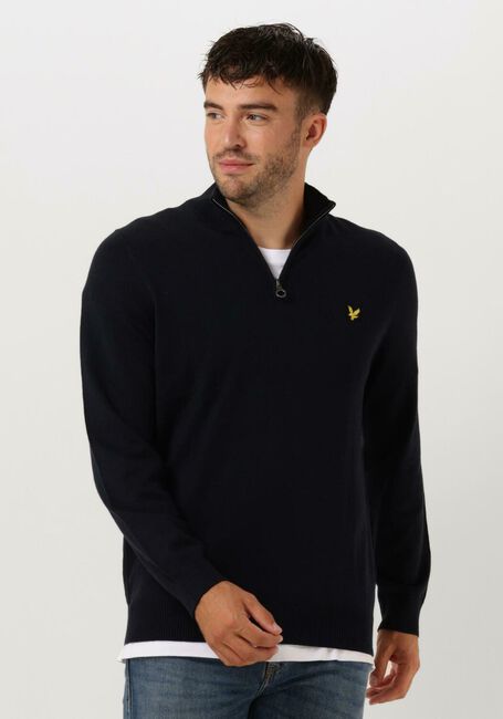 Dunkelblau LYLE & SCOTT Pullover COTTON MERINO QUARTER ZIP JUMPER - large