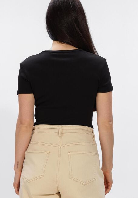 Schwarze TOMMY JEANS Top TJW SLIM ESSENTIAL RIB SS - large