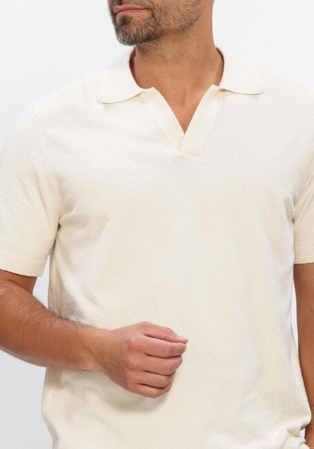 Ecru PROFUOMO Polo-Shirt POLO OPEN COLLAR COTTON CREPE - large