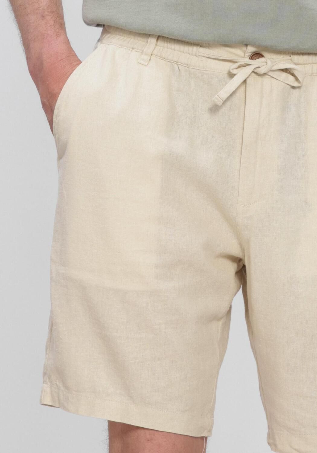 Beige ANERKJENDT Kurze Hose AKJAMES COT-LINNEN-VIS SS SHORT - large