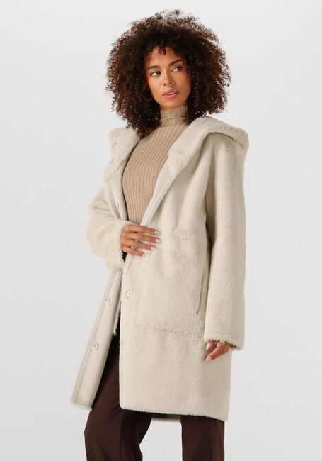 Ecru BEAUMONT Fake-Fur-Jack MAYA COAT - large