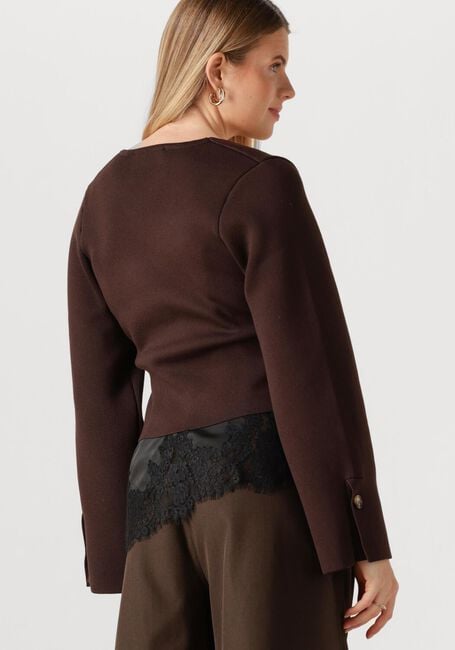 Braune NEO NOIR Strickjacke FULVIA KNIT BLOUSE - large