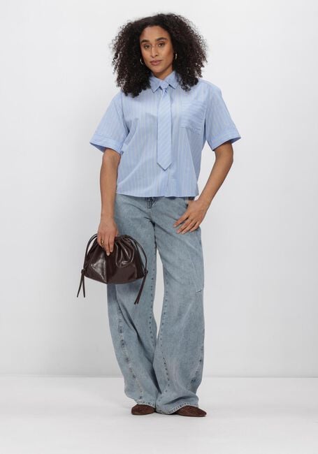 Blaue CO'COUTURE Blusen SIMOCC STRIPE SS TIE SHIRT - large