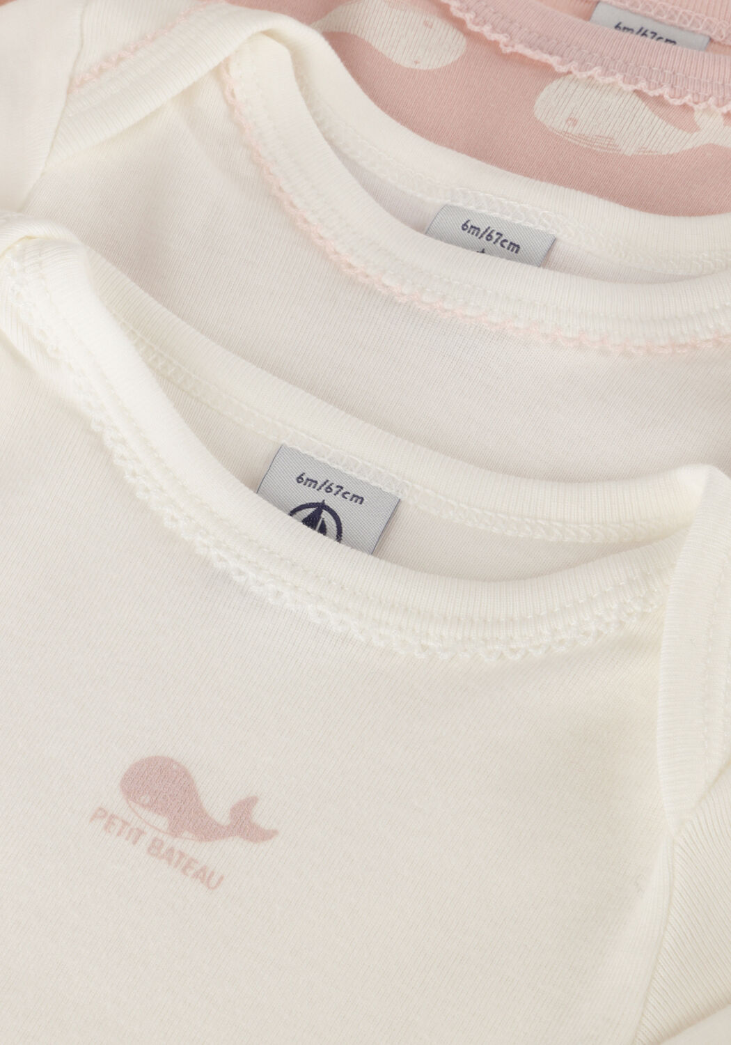 Wei&szlig;e PETIT BATEAU Strampler 3 BODIES US ML - large