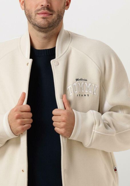 Beige TOMMY JEANS Jack TJM WOOL VARSITY BOMBER - large