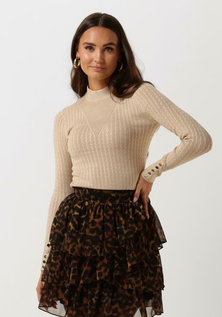 Taupe GUESS Pullover LS BETTIE CABLE MOCK NK SWTR - large