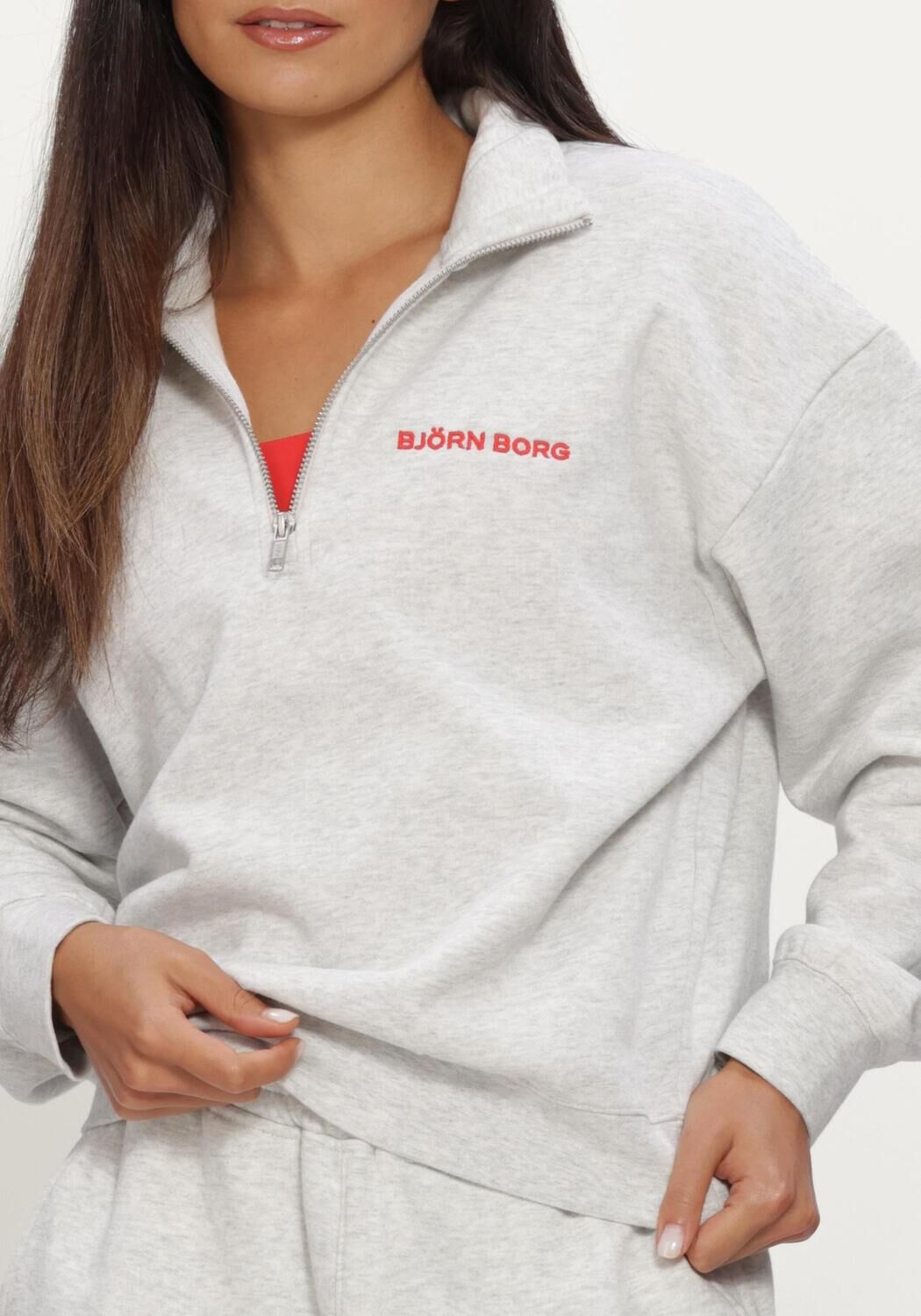 Graue BJORN BORG Sweatshirt BORG HALFZIP SWEATSHIRT - large