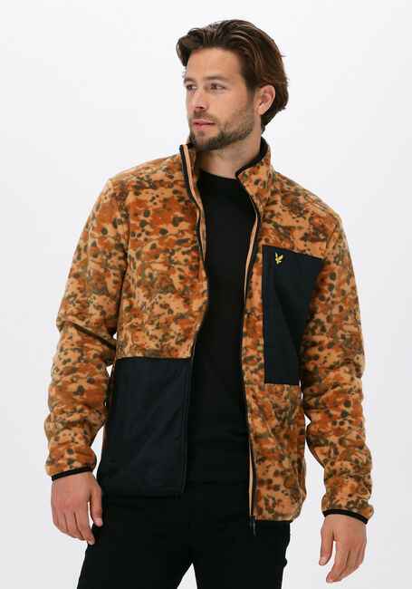 Beige LYLE & SCOTT Strickjacke EARTH PRINT FLEECE - large