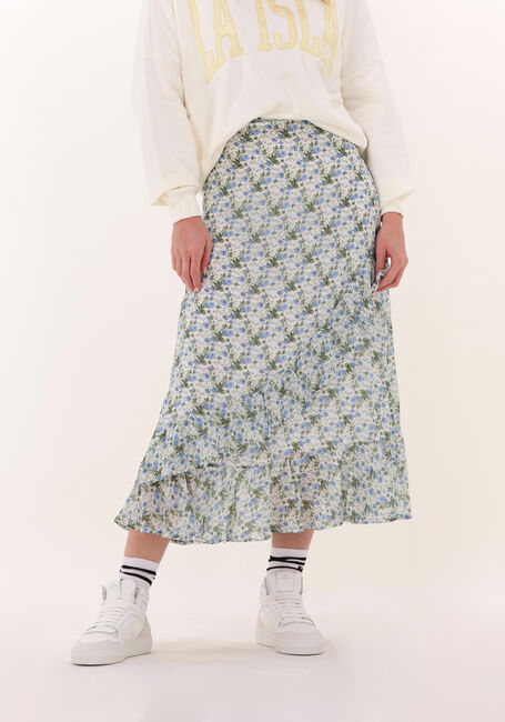 Blaue COLOURFUL REBEL Midirock TIMI FLOWER RUFFLE MIDI SKIRT - large
