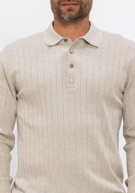 Beige PROFUOMO Pullover POLO LS BEIGE AERO EASE RIB - large