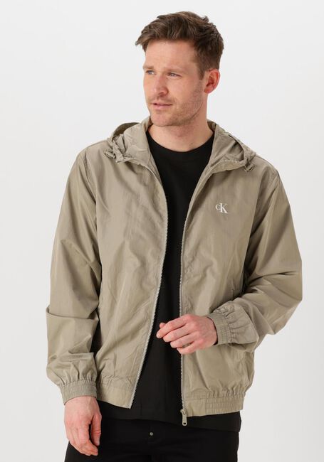 Khaki CALVIN KLEIN Jack NYLON HOODED WINDBREAKER - large