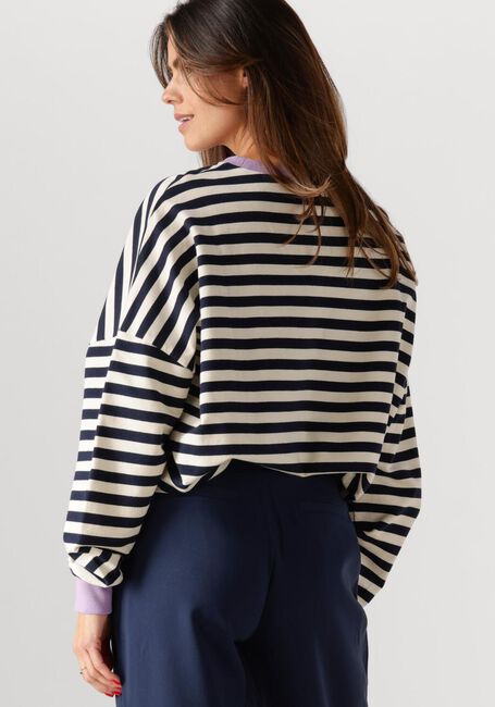 Weiße COLOURFUL REBEL Pullover STRIPE CONTRAST DROPPED SHOULDER SWEAT - large