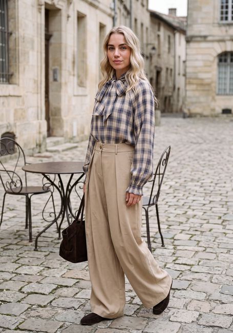 Mehrfarbige/Bunte SUMMUM Blusen TOP BLUE CHECK - large