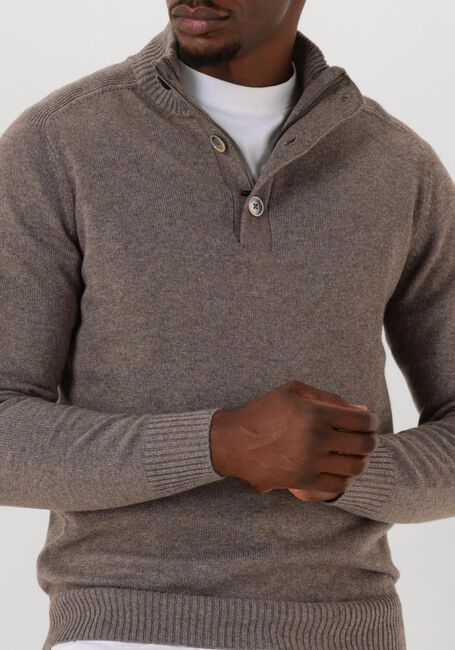 Taupe GENTILUOMO Pullover TURTLE BUTTON+ZIP LS - large