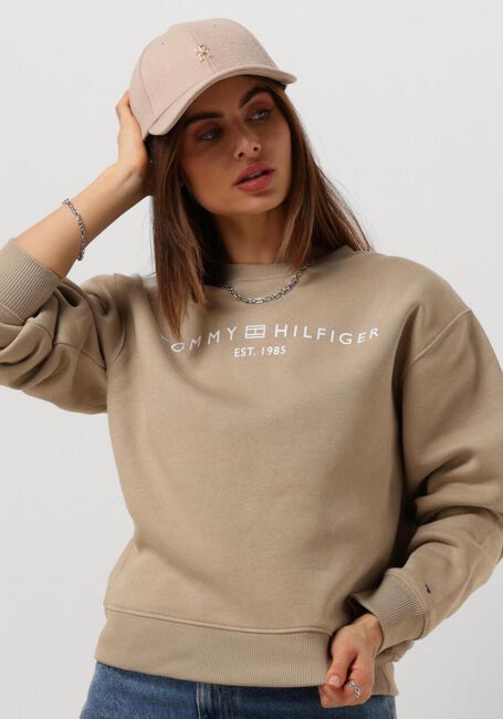 Beige TOMMY HILFIGER Sweatshirt MDRN REG CORP LOGO C-NK SWTSHRT - large
