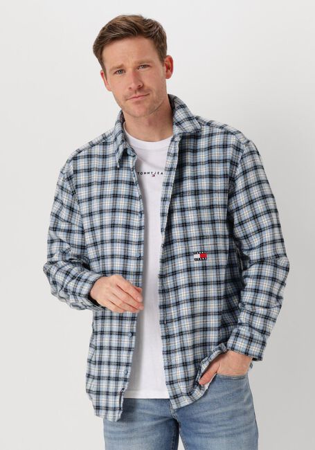 Blaue TOMMY JEANS Casual-Oberhemd TJM BADGE FLANNEL SHIRT EXT - large