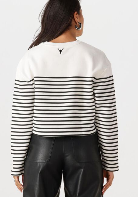 Weiße ALIX THE LABEL Sweatshirt LADIES KNITTED STRIPE SWEATER - large