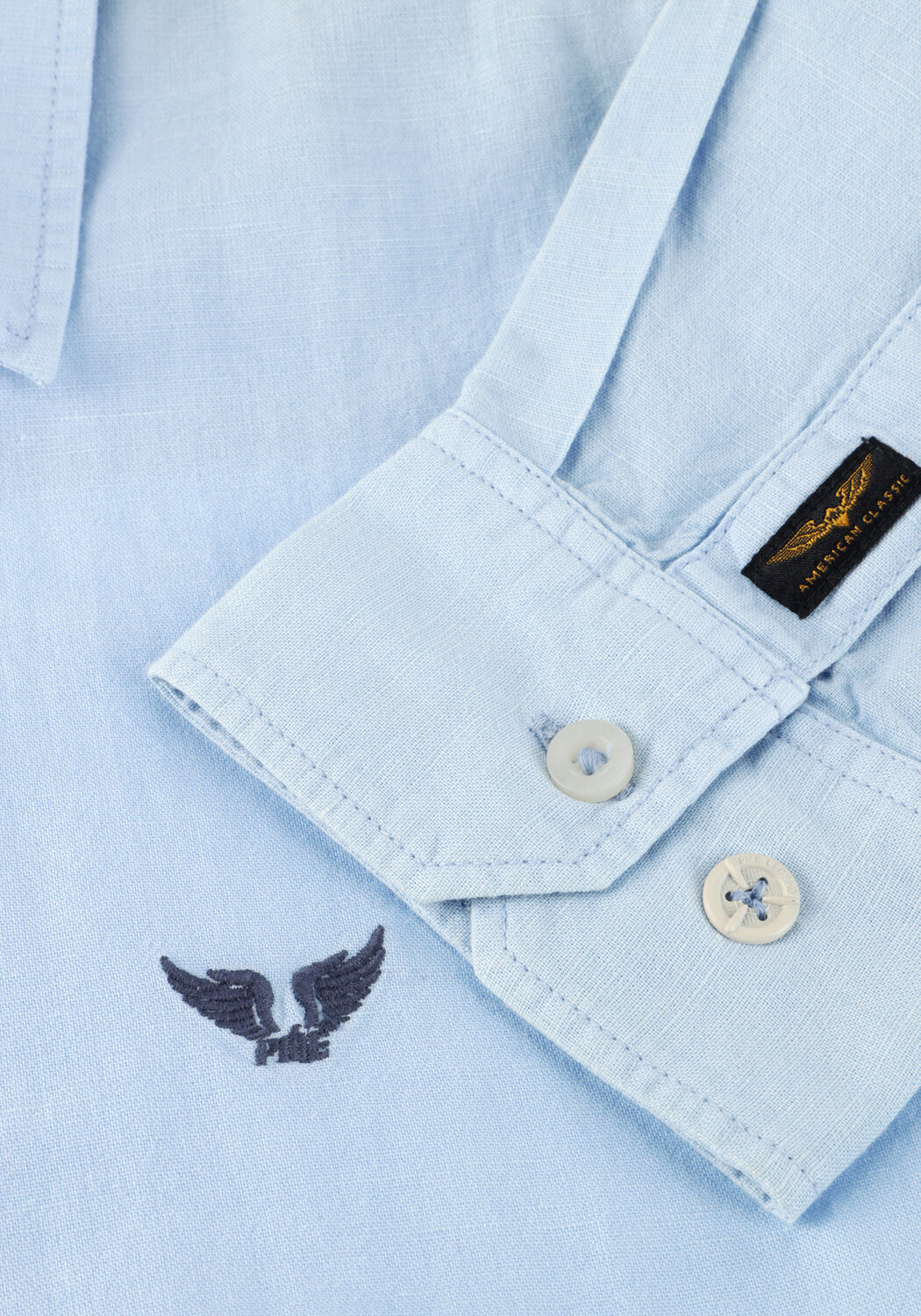 Blaue PME LEGEND Casual-Oberhemd SKYNIGHT CTN LINEN OWEN GD - large