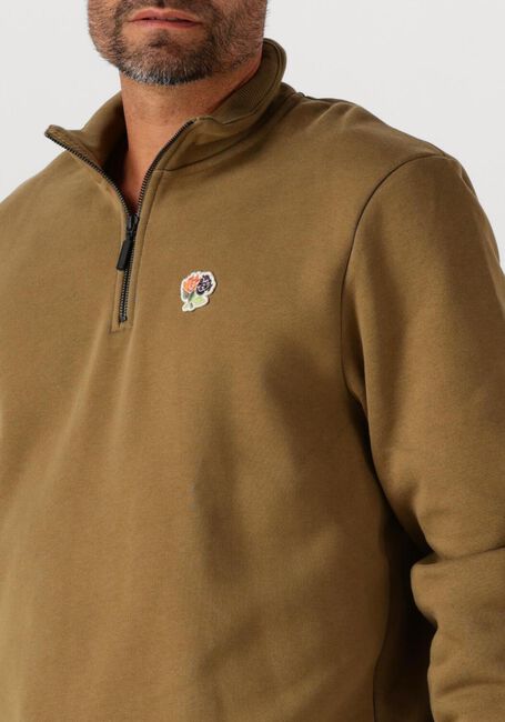 Khaki LES DEUX Pullover FELIPE PATCH HALF ZIP - large