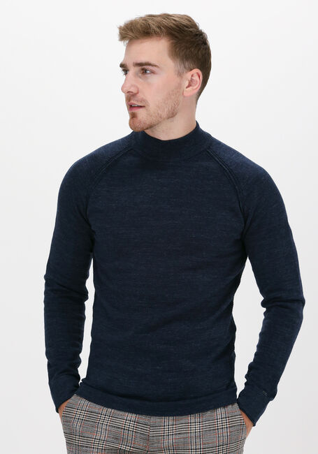 Dunkelblau CAST IRON Pullover MOCK NECK SLIM FIT COTTON HEAT - large