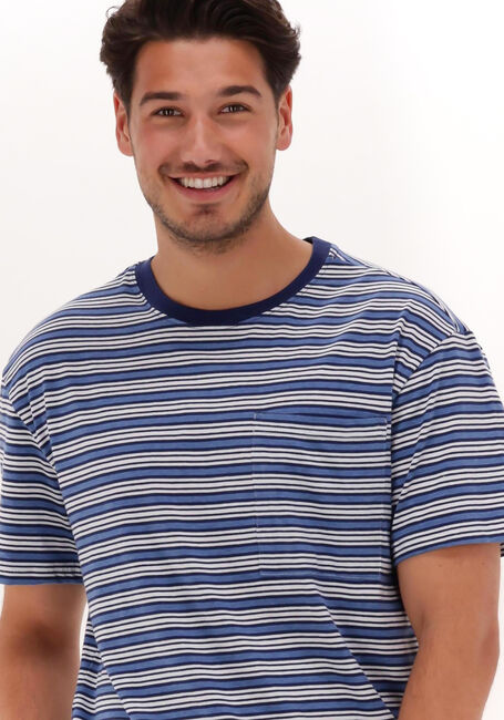 Blaue ANERKJENDT T-shirt AKKIKKI BLUE STRIPE TEE - large