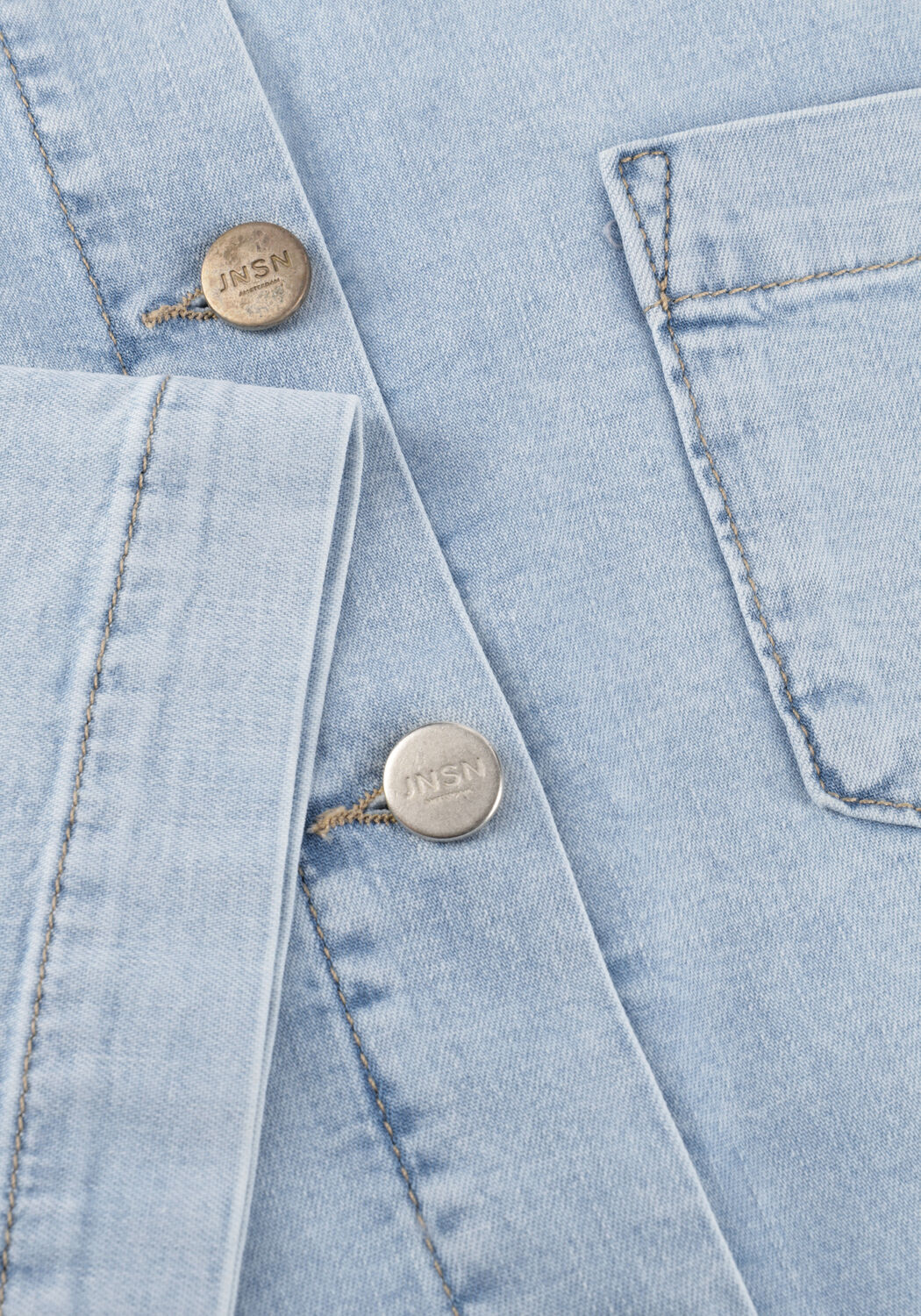 Blaue JANSEN AMSTERDAM Jeansjacke MABEL JASJE LLBD 732 LIGHT DEMIN SHORT SLEEVE WIDE FIT - large