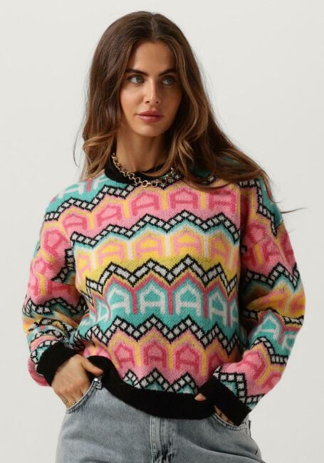 Mehrfarbige/Bunte ALIX THE LABEL Pullover LADIES KNITTED MULTI COLOUR PULLOVER - large