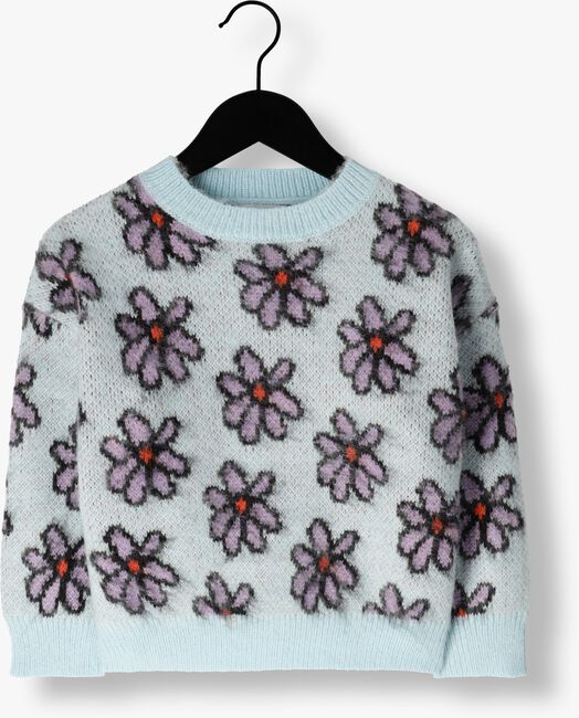 Blaue DAILY BRAT Pullover FLUFFY FLOWER KNITTED SWEATER - large