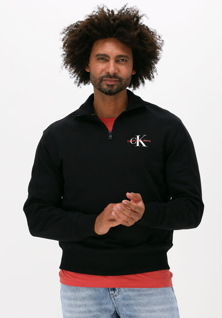 Schwarze CALVIN KLEIN Sweatshirt MONOGRAM LOGO QUARTER ZIP HWK - large