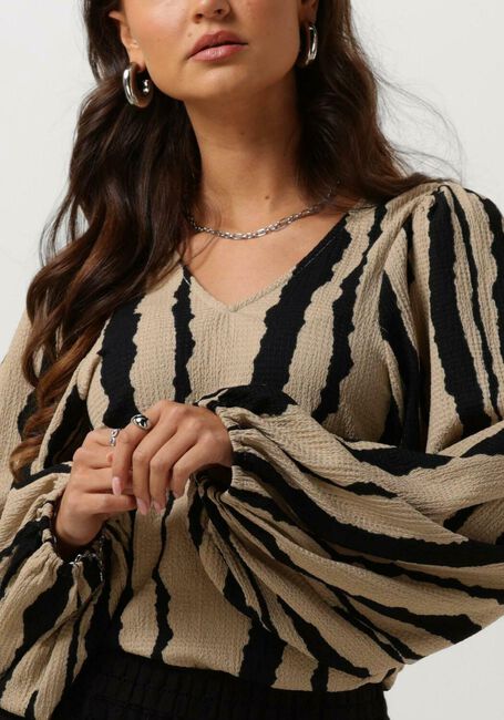 Beige MODSTRÖM Blusen HARLANDMD PRINT TOP - large