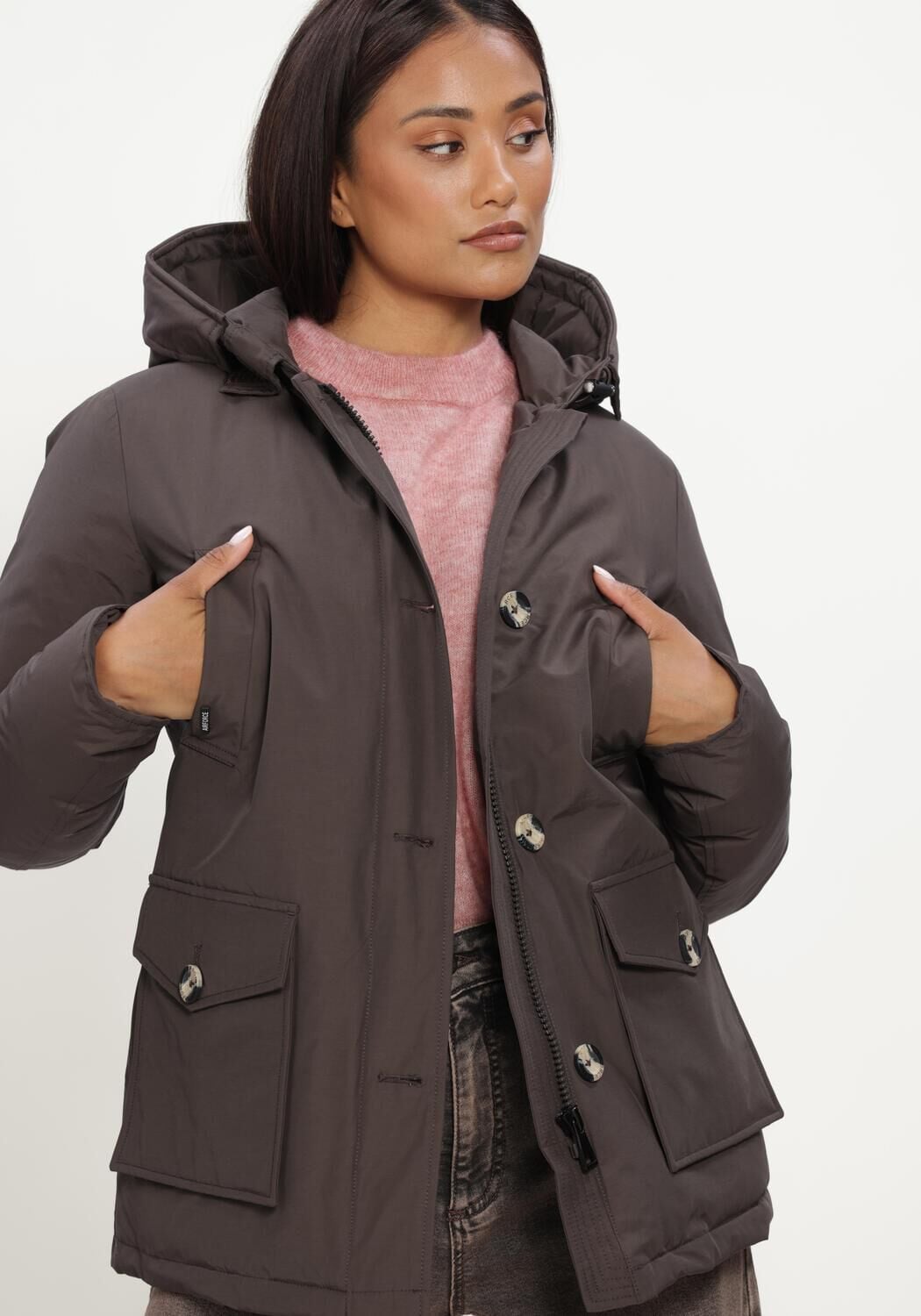Taupe AIRFORCE Wattierte Jack 4 POCKET PARKA - large
