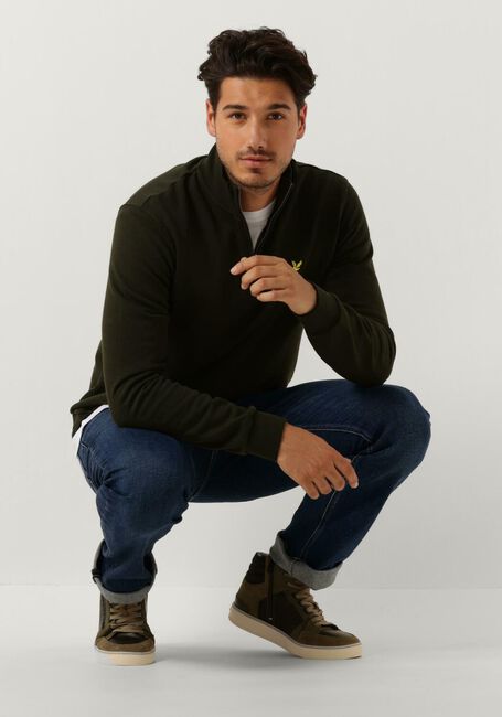 Grüne LYLE & SCOTT Pullover QUARTER ZIP SWEAT - large